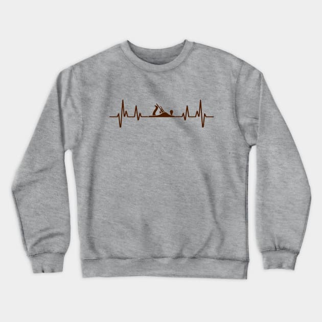 Craftsman Heartbeat and wood plane Crewneck Sweatshirt by Blended Designs